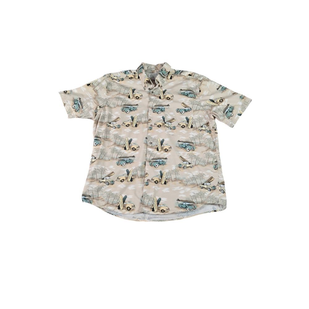 Crossings  Truck/Surf Themed Short Sleeve‎ Button Down Shirt Size Large